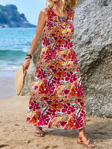 Mouwloze Zomerjurk voor Vrouwen Boheemse Print Jurk - StudioMarella