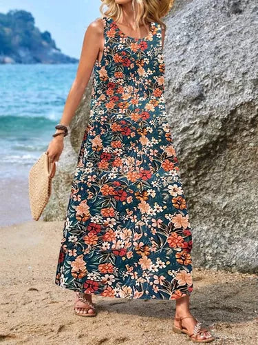 Mouwloze Zomerjurk voor Vrouwen Boheemse Print Jurk
