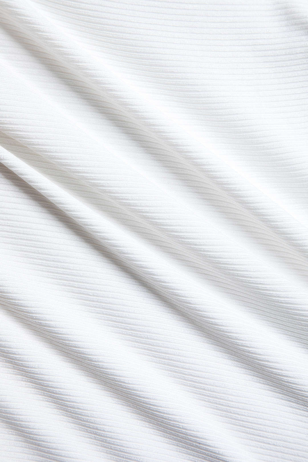 Witte Crop Top Vrouw Geribbeld Hoge Hals