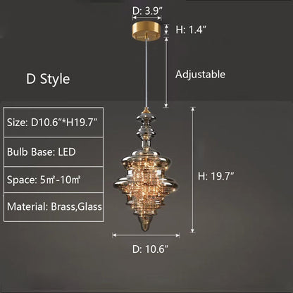 Grijze glazen hanglamp met sterrenhemel-effect voor eetkamer, bar of keukeneiland