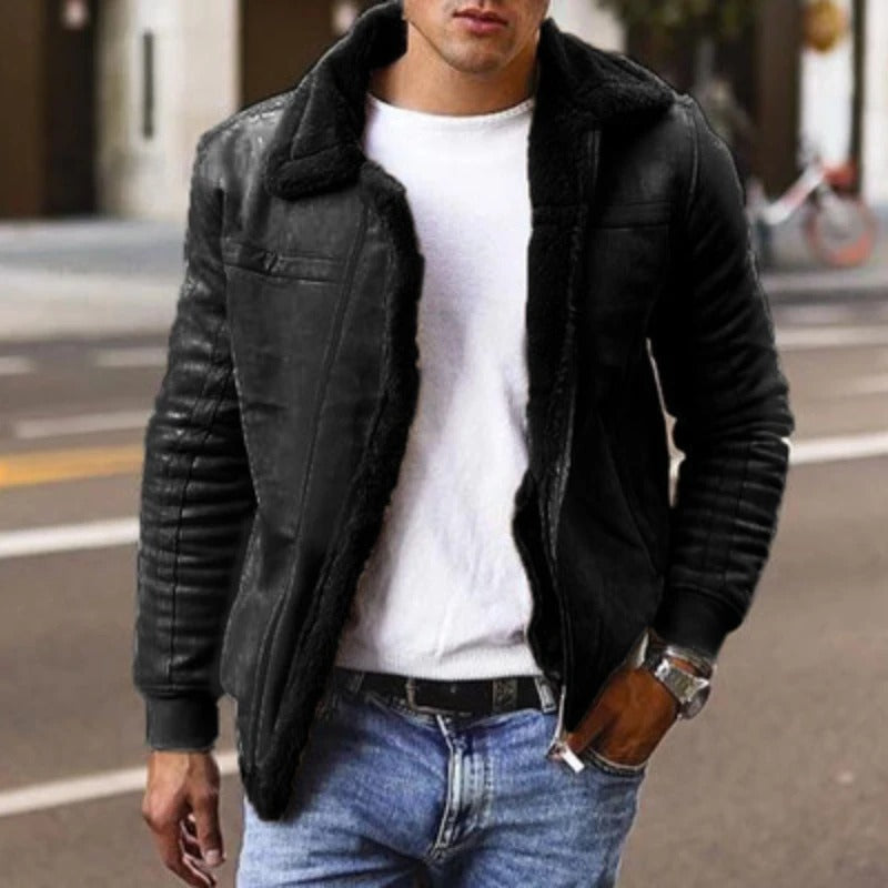 Heren Winterjas Warm Shearling Voering Luxury Design - StudioMarella