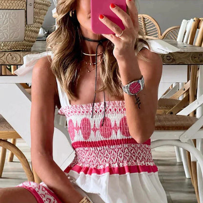 Vrouwenjurk Roze Boho Chic Jurk Zomerjurk