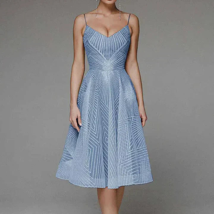 Dames A lijn Cocktail Midi Hartvormige Halslijn Jurk Voor Bruiloft - Mila