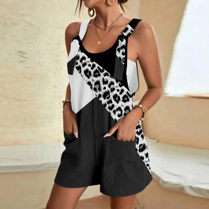 Dames Jumpsuit Met Zakken Stijlvolle Print Jurk