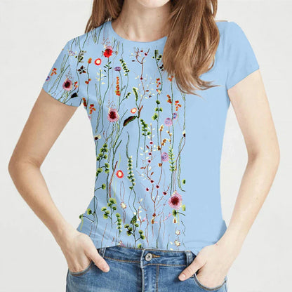 Bloemen T-shirt Zomerse Bloemendesign Vrouwen