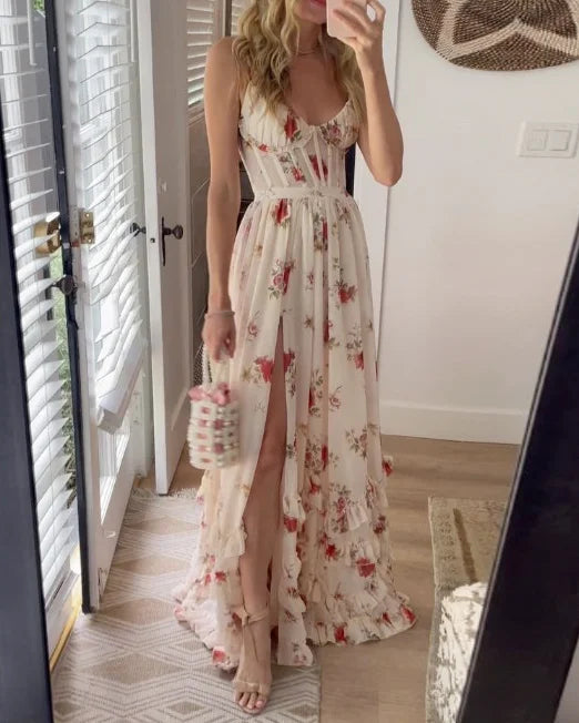 Dames Maxi Jurk Zomer Bloemprint Lange Jurk voor Vrouw - StudioMarella