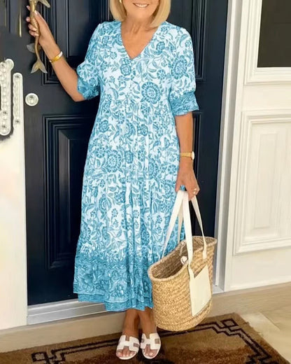Dames Zomerjurk Bloemig Maxi Jurk voor Vrouw - Mode Vibes