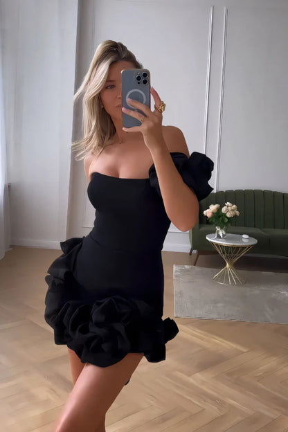 Dames Bloemvormige Mini Cocktail Jurk - Florielle