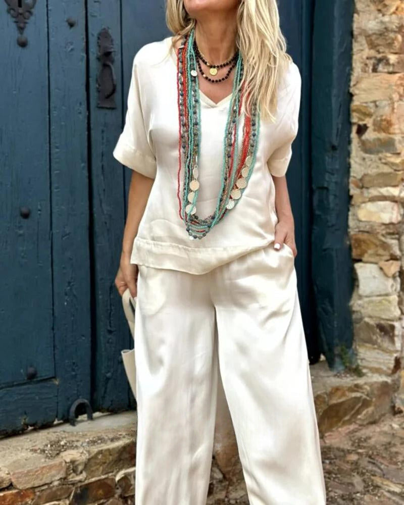 Dames Blouse en Wijde Pijp Zomer Set - Lolita