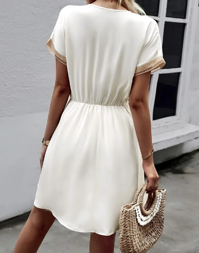Dames Boheemse Mini Zomerjurk - Adrianna