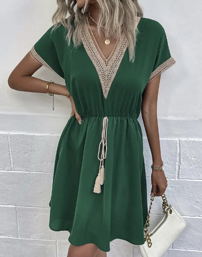 Dames Boheemse Mini Zomerjurk - Adrianna