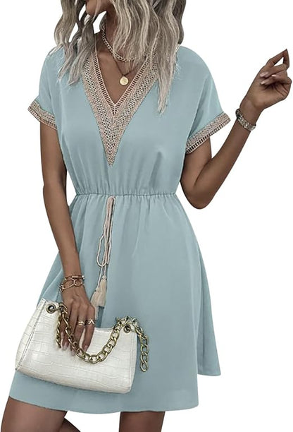 Dames Boheemse Mini Zomerjurk - Adrianna