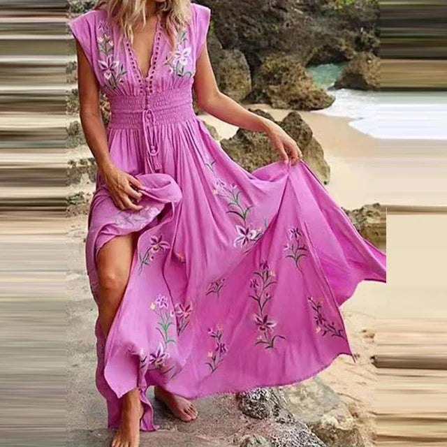 Vrouwelijke Maxi Zomerjurk Bohemian Stijl - StudioMarella