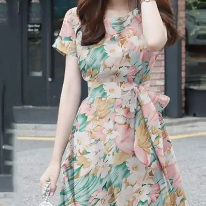 Bloemenprint Jurk Bohemien Stijl Zomerjurk