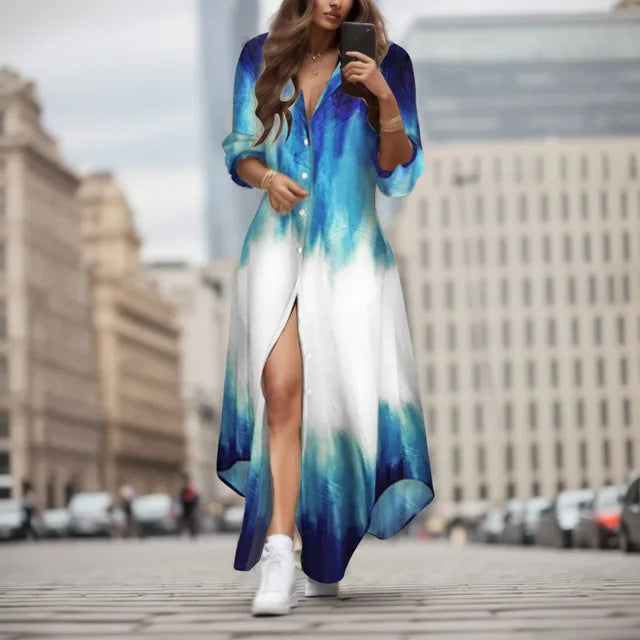 Maxi Jurk met Bloemenprint Zomerjurk Vrouw