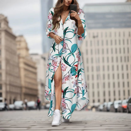 Maxi Jurk met Bloemenprint Zomerjurk Vrouw