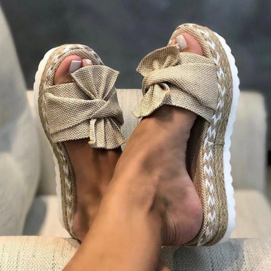 Dames Sandalen Zomer Stoere Bows Detail - StudioMarella