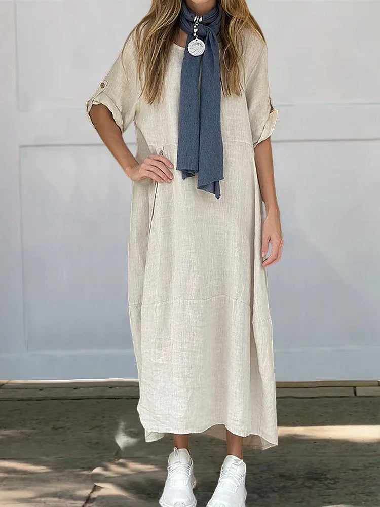 Dames Casual Midi Blouse Jurk - Meah