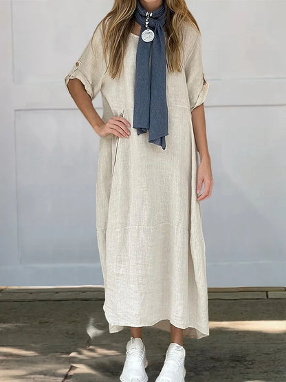 Dames Casual Midi Blouse Jurk - Meah