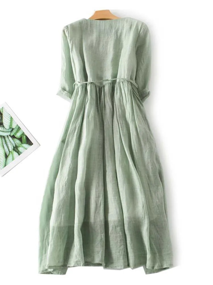 Dames Zomerjurk Casual Midi Jurk voor Zomerse Dagen - StudioMarella