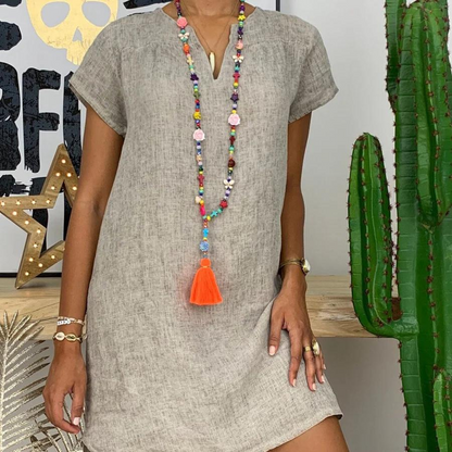 Dames Casual Mini Overhemd Jurk - Yvonne