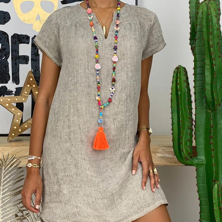 Dames Jurk Overhemd Stijl Kort en Chic - StudioMarella