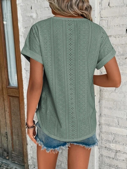 Dames T-shirt Elegante Casual Look met Oogjes - StudioMarella