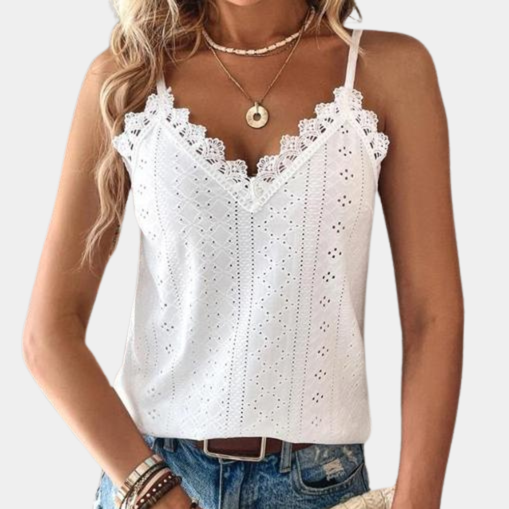 Dames Casual Zomer V-Hals Top – Eilis