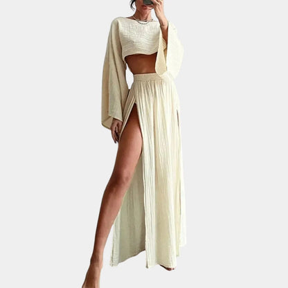 Dames Rok Jurk Set Hoge Split Casual Stijl - StudioMarella