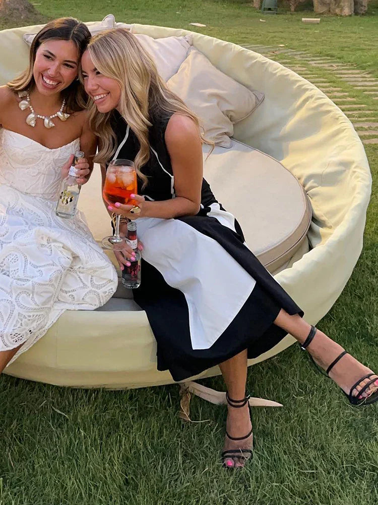 Lange Zomerjurk met Bloemenprint en Vetersluiting