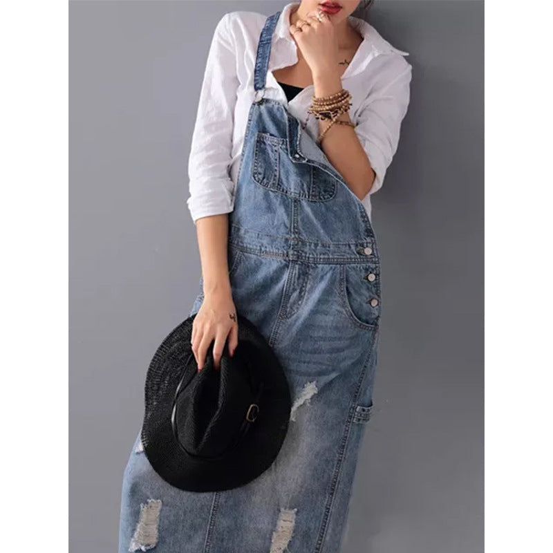 Dames Denim Midi Dress - Dewi