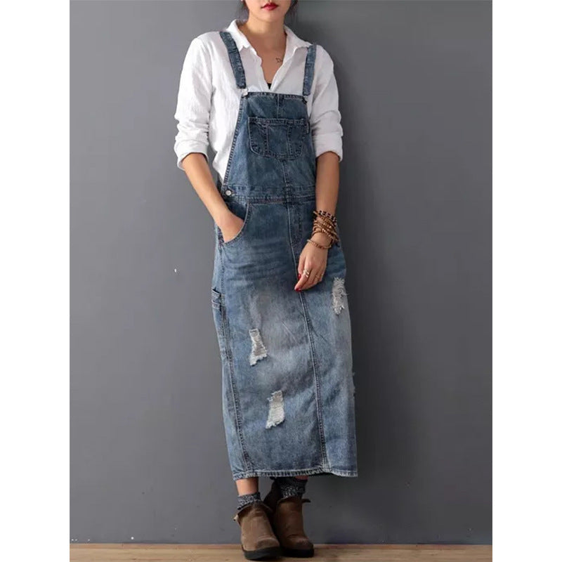 Blauwe Jeans Jurk Dames Midi Lengte Comfortabel - StudioMarella