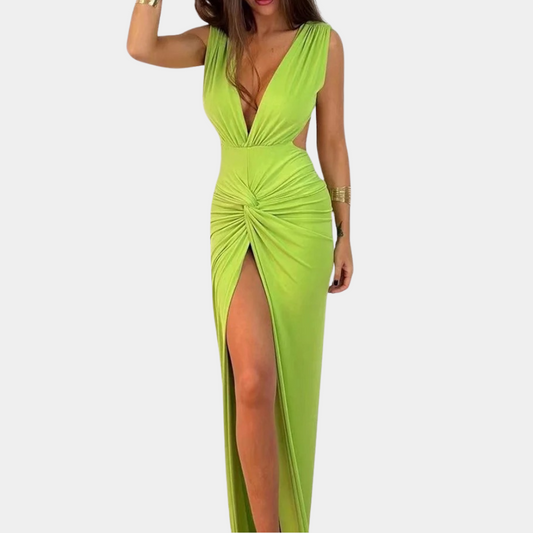 Dames Maxi Zomerjurk Diepe V Hals Jurk Zomer Mode - StudioMarella