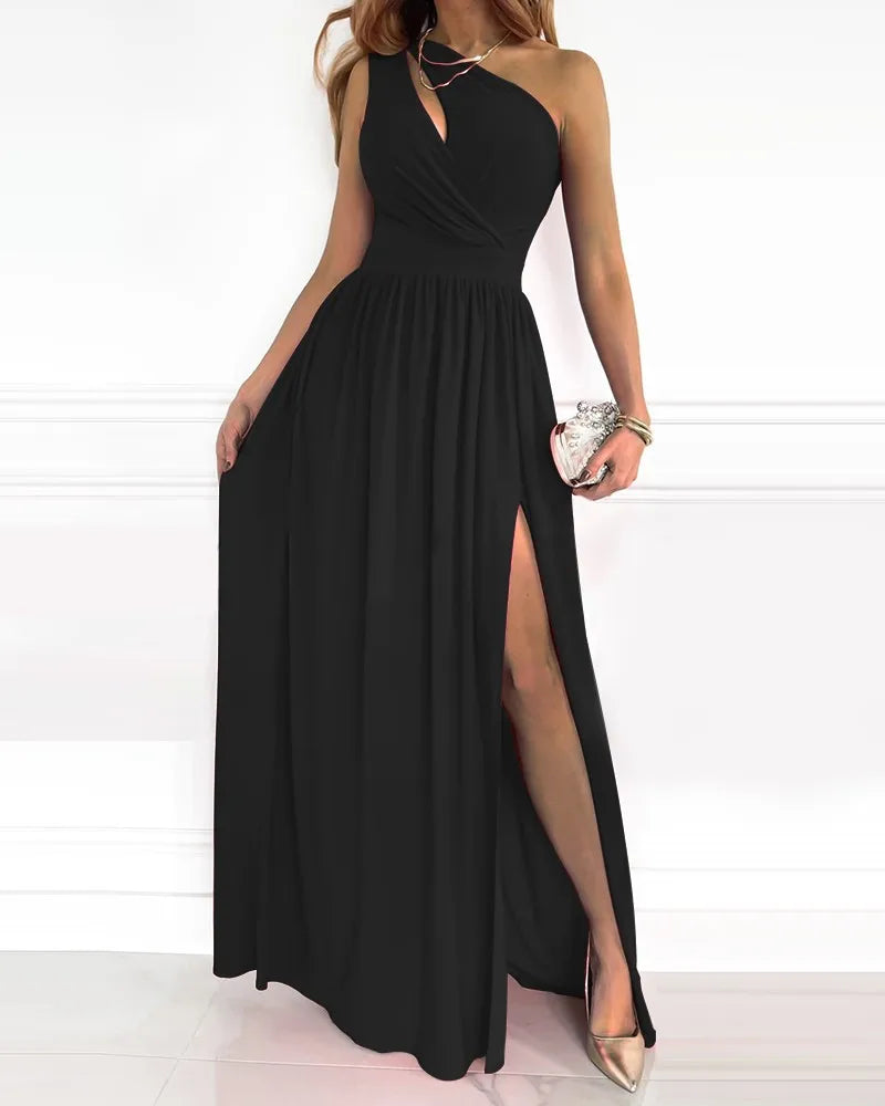 Dames Elegant Ontwerpen One Shoulder Maxi Gala Jurk- Daphne
