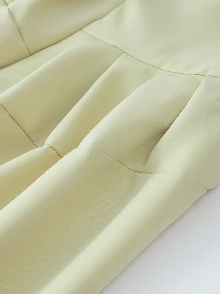 Groene Jurk met Patchwork Plooien Zomer 2024