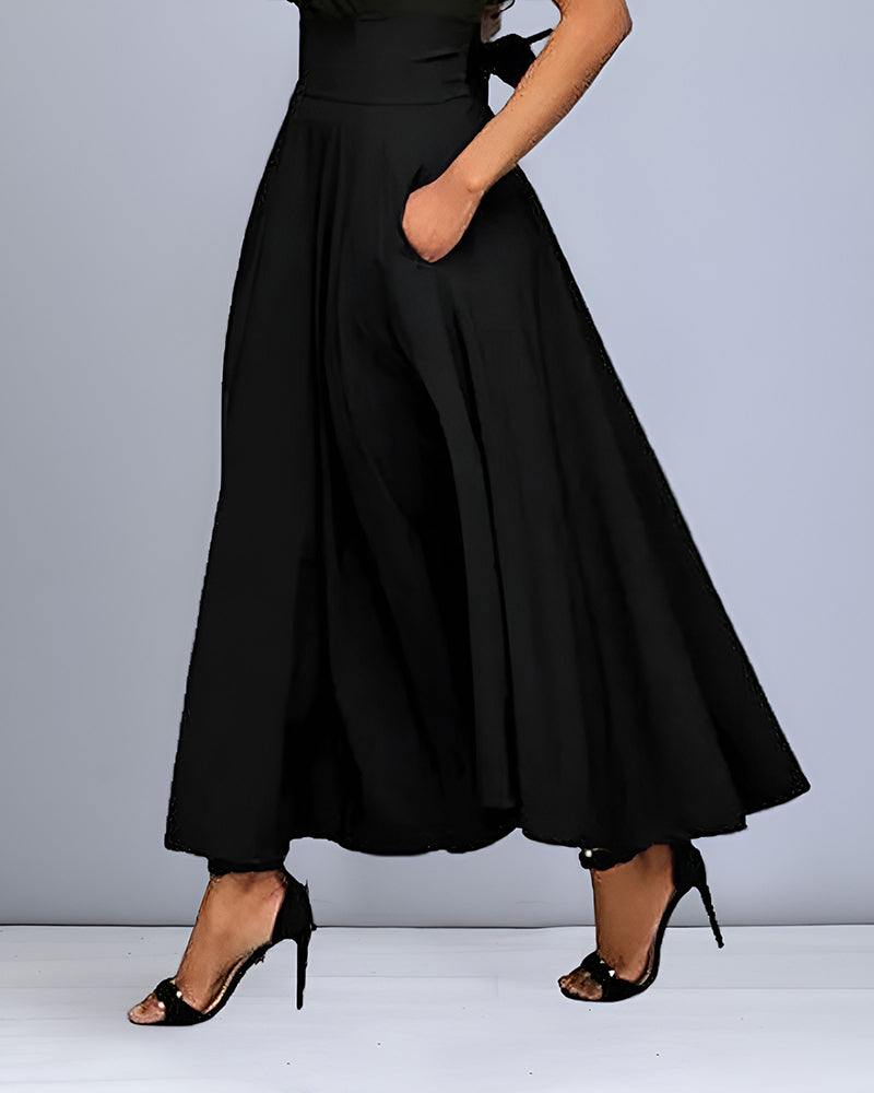 Dames Elegante Hoge Taille Lange Rok – Saphira