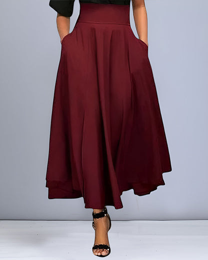 Dames Rok Hoge Taille Zwart Elegante Lange Jurkrok - StudioMarella