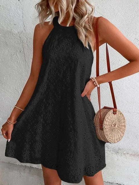 Witte Zomerjurk Dames Mouwloos Feestjurk Mini Jurk