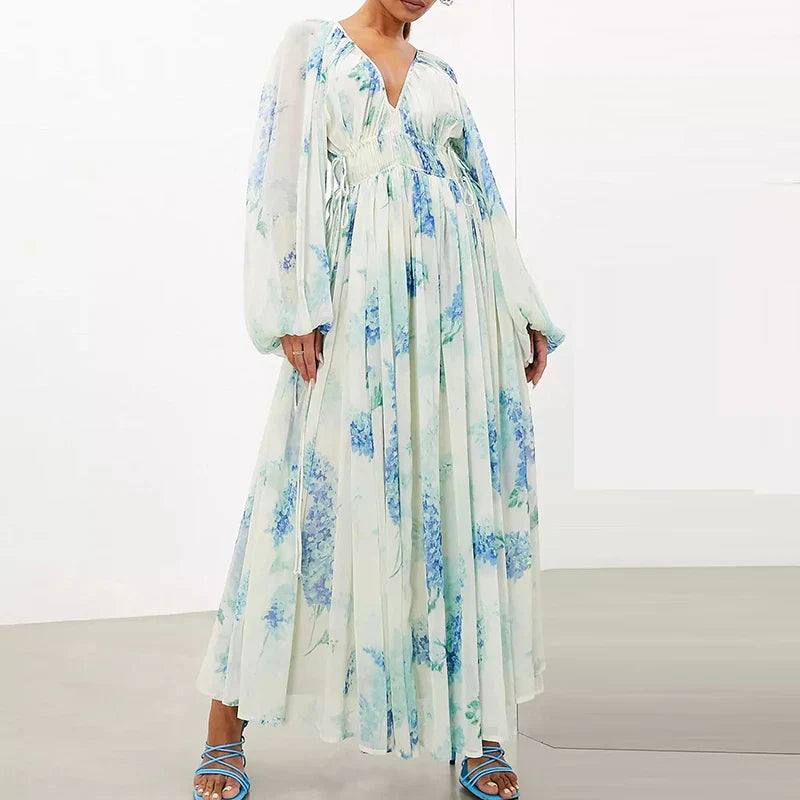 Elegante Avondjurk Chiffon Rok Lange Mouw