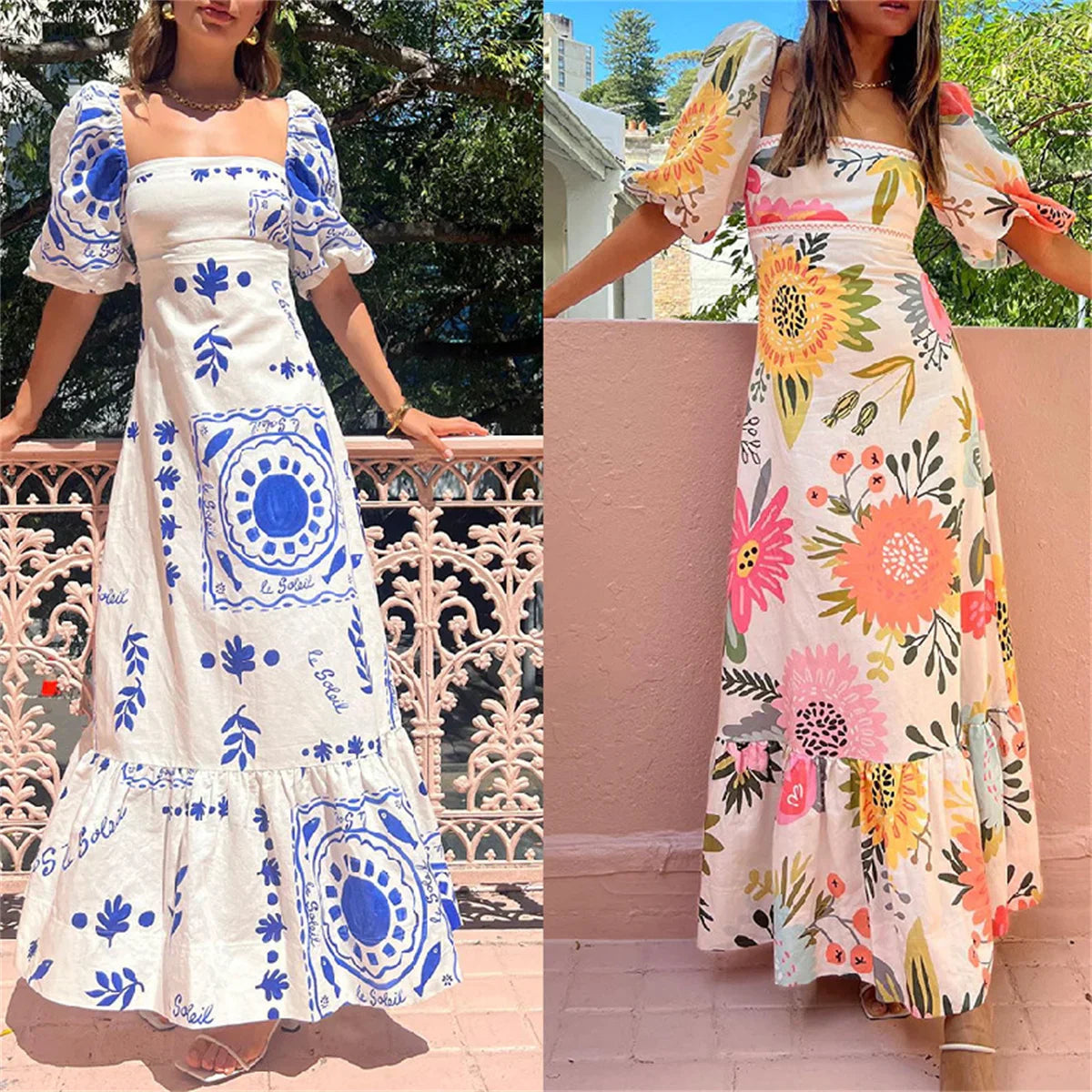Elegante Maxi Jurk voor Vrouw Zomer Collectie