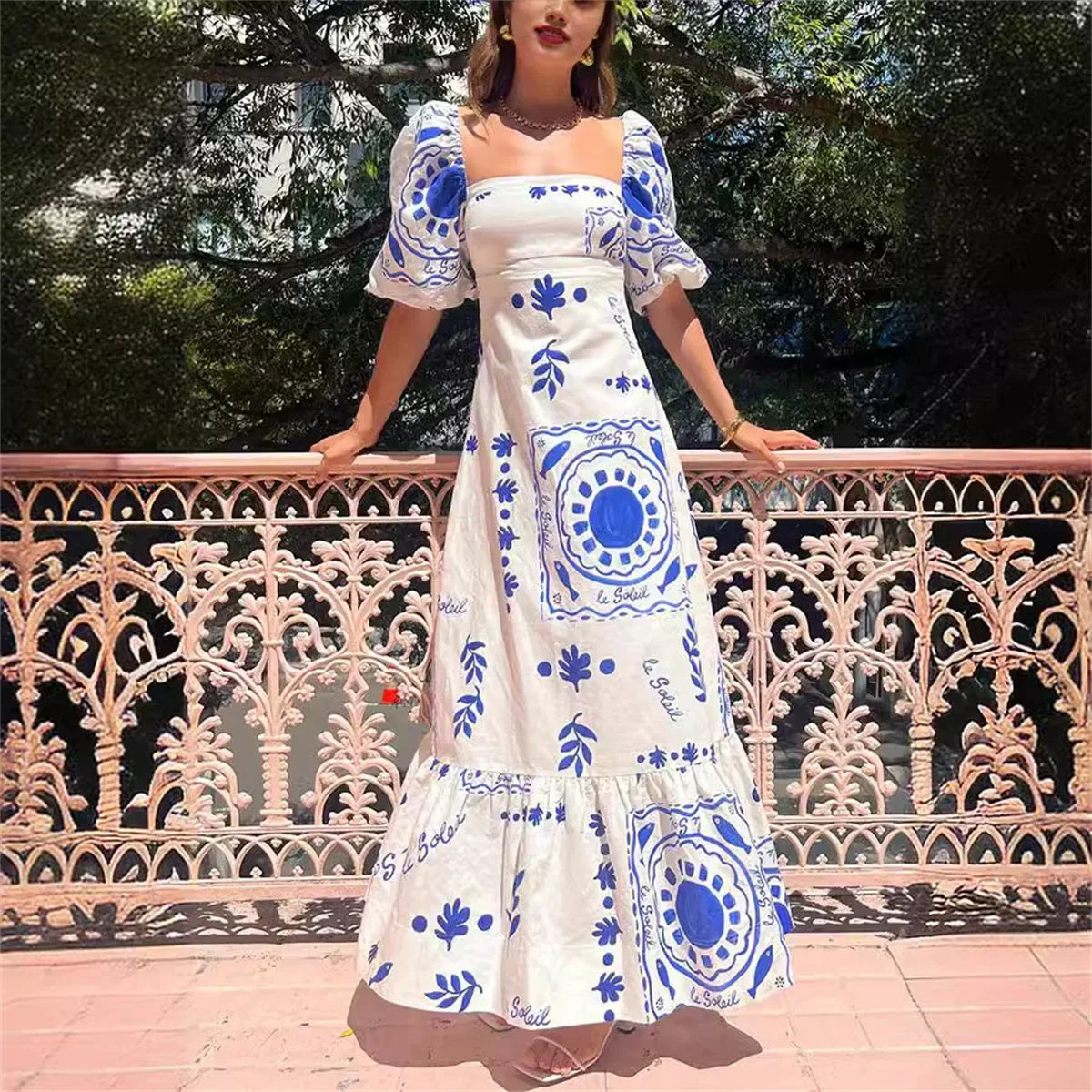 Elegante Maxi Jurk voor Vrouw Zomer Collectie