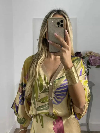 Vrouwelijke Zomerjurk Chiffon Tweedelig Set