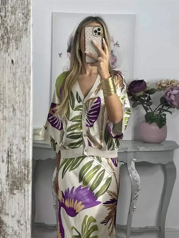 Vrouwelijke Zomerjurk Chiffon Tweedelig Set - StudioMarella