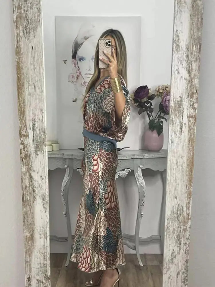 Vrouwelijke Zomerjurk Chiffon Tweedelig Set