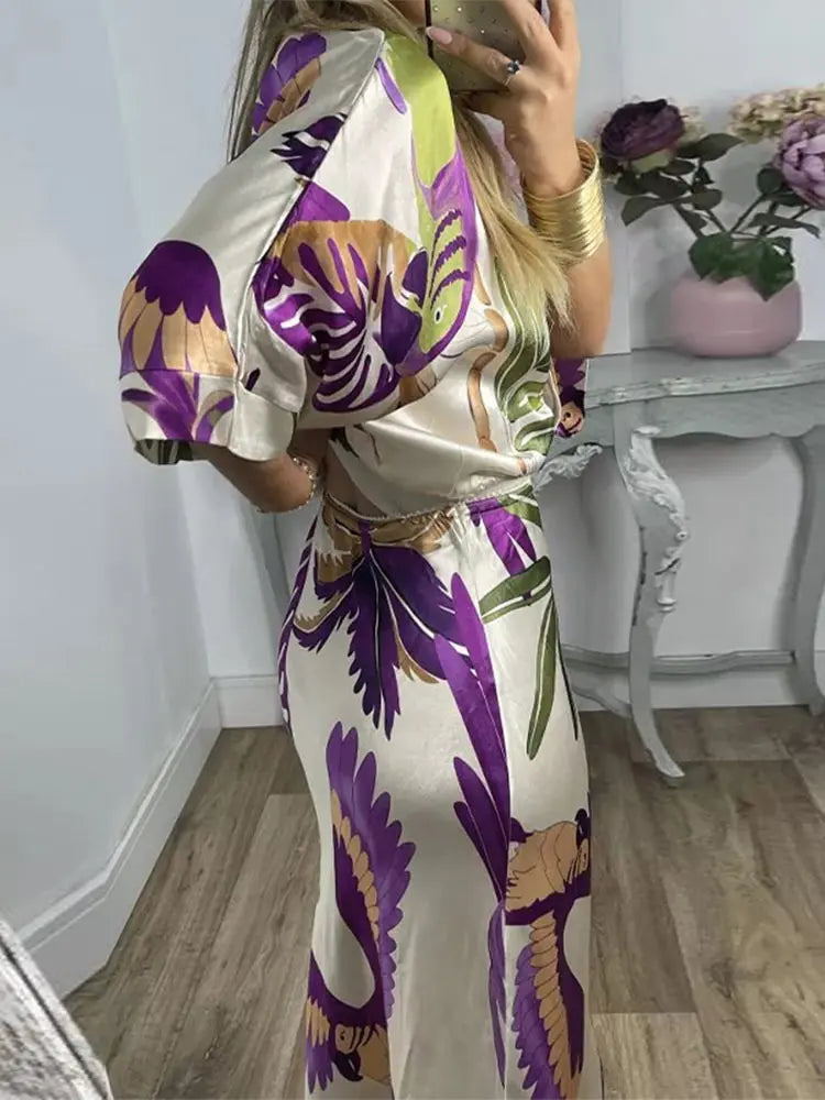 Vrouwelijke Zomerjurk Chiffon Tweedelig Set