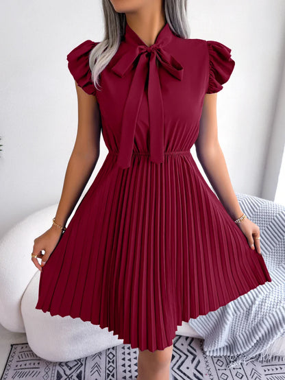 Zomerjurk met Plooien en Strik Detail