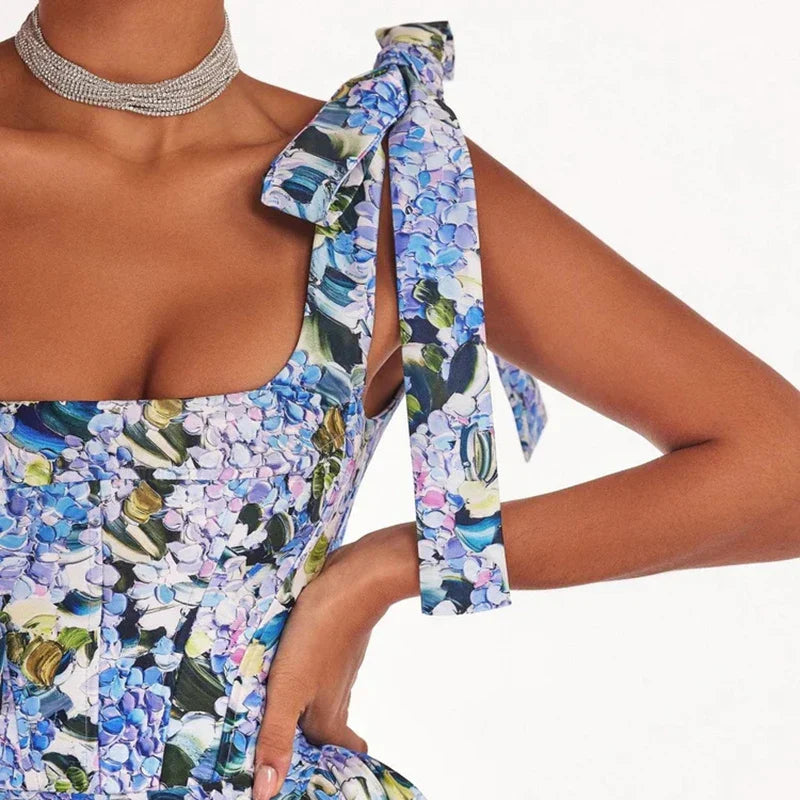 Zomerjurk Bloemenpatroon Feestelijke Jurk voor Vrouw