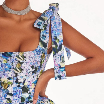Zomerjurk Bloemenpatroon Feestelijke Jurk voor Vrouw
