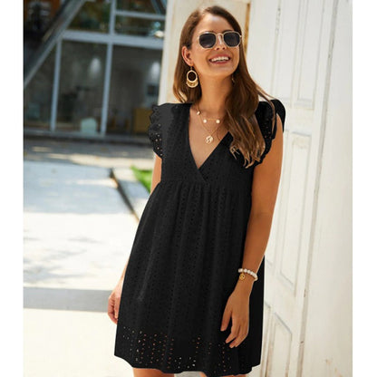 Dames Zomerjurk Korte Eyelet Jurk Zomerkleuren - StudioMarella