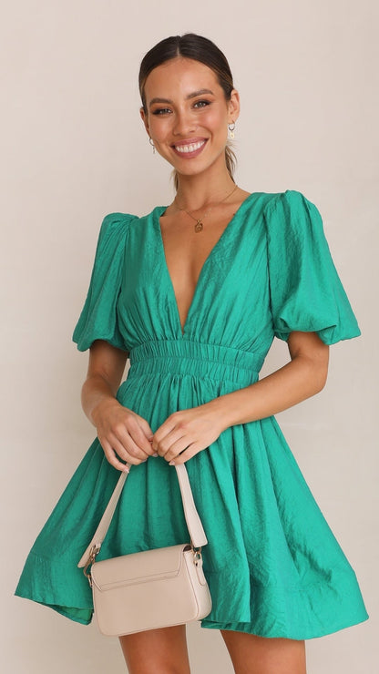Dames Fit and Flare Mini Zomerjurk - Macy